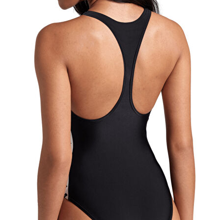 Icons Swimsuit Racer Back Solid Kadın Siyah Yüzücü Mayo 005041510