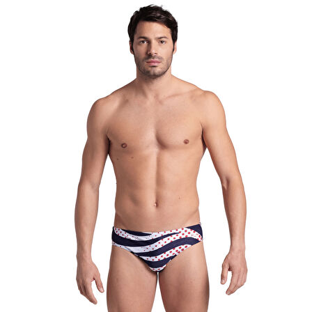 Multi Stripes Swim Briefs Erkek Mavi Yüzücü Mayosu 007237710