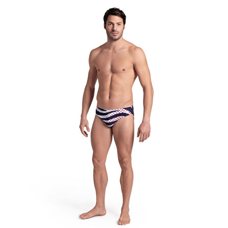 Multi Stripes Swim Briefs Erkek Mavi Yüzücü Mayosu 007237710