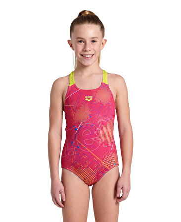 ARENA KIZ ÇOCUK YÜZÜCÜ MAYOSU GIRL'S ARENA GALACTIC SWIMSUIT SWIM PRO BACK 005923960 YZM