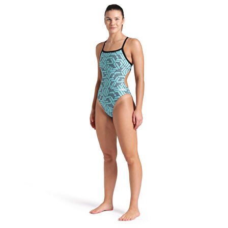 Escape Swimsuit Challenge Back Kadın Siyah Yüzücü Mayosu 007739580