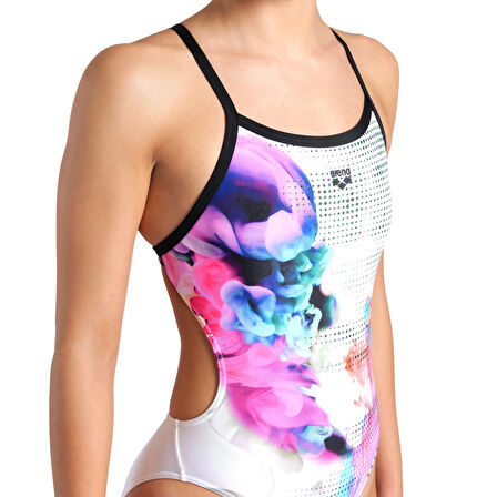Airbrush Swimsuit Challenge Back Kadın Siyah Yüzücü Mayosu 007912510