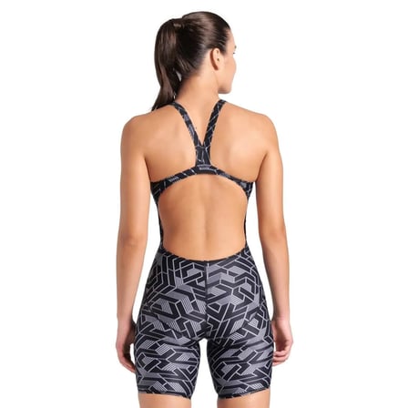 Printed Full Body Kadın Siyah Yüzücü Mayosu 007909500