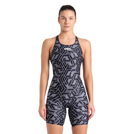 Printed Full Body Kadın Siyah Yüzücü Mayosu 007909500