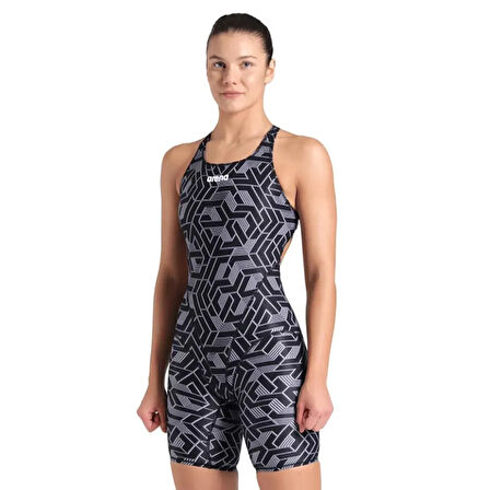 Arena Printed Full Body Kadın Siyah Yüzücü Mayosu 007909500