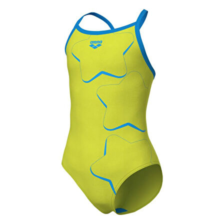 Arena Star Graphic Swimsuit Lightdrop Back Çocuk Yeşil Yüzücü Mayosu 008369608