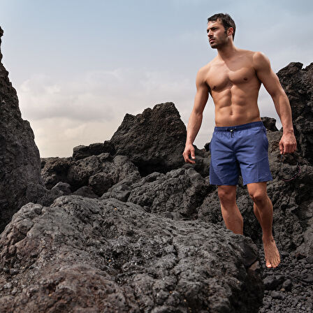 Evo Beach Boxer Solid Erkek Mavi Deniz Şortu 006060851