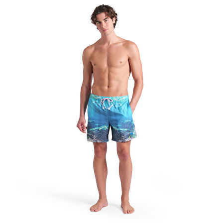 Water Prints Beach Erkek Beyaz Deniz Şortu 007152800