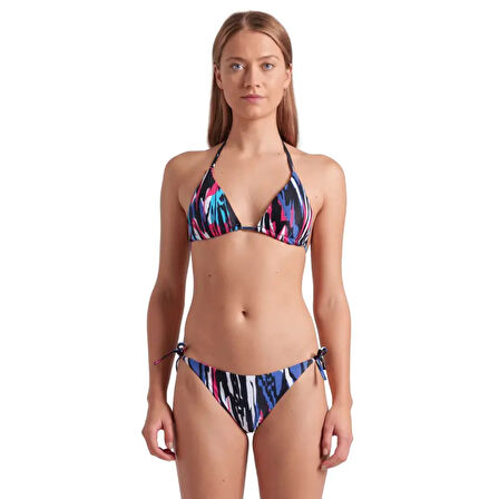 Water Print Kadın Çok Renkli Yüzücü Bikini 007085501