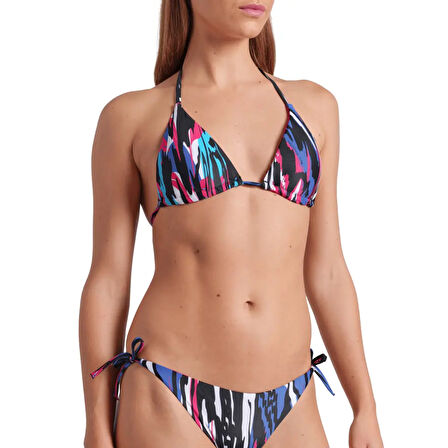 Water Print Kadın Çok Renkli Yüzücü Bikini 007085501