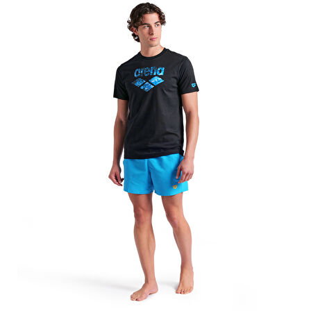 Water Prints Erkek Siyah Günlük Stil T-Shirt 009403500