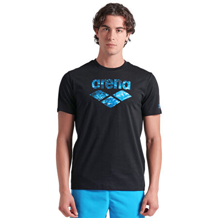 Water Prints Erkek Siyah Günlük Stil T-Shirt 009403500