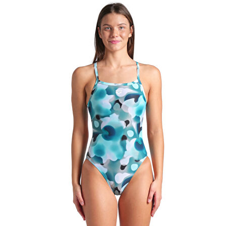 Camouflage Swimsuit Challenge Back Kadın Beyaz Yüzücü Mayosu 009065660