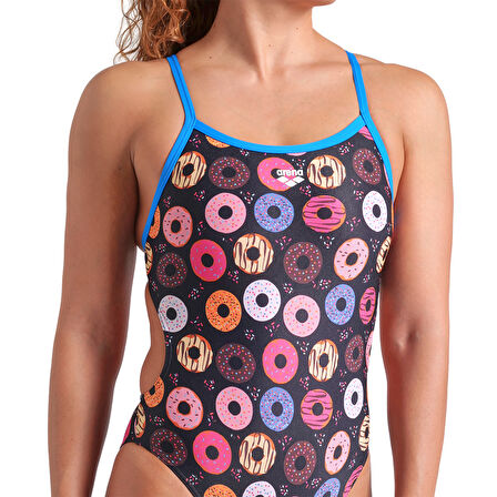 Donuts Swimsuit Challenge Back Kadın Siyah Yüzücü Mayosu 009461590