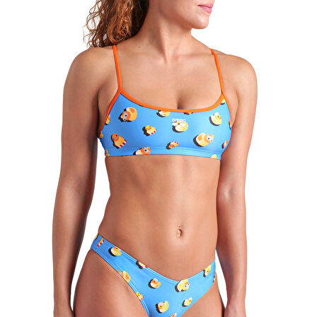 Ducks Swimsuit Bandeau Kadın Mavi Yüzücü Bikini 009467530
