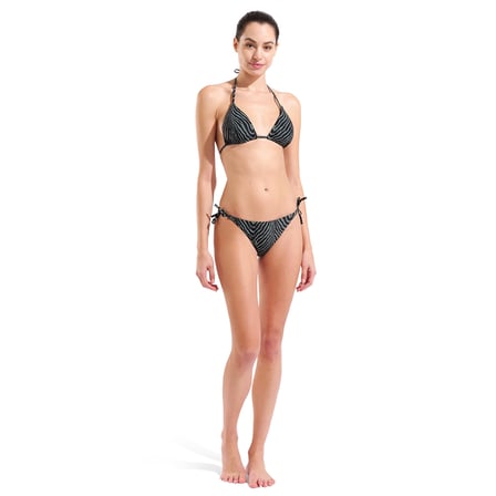 Water Print Triangle Kadın Siyah Yüzücü Bikini 007085506