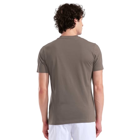 Logo Erkek Kahverengi Günlük Stil T-Shirt 011000250