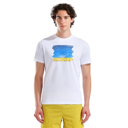 Water Print Erkek Beyaz Günlük Stil T-Shirt 011001100