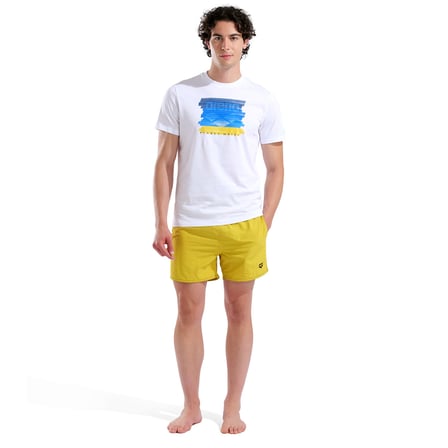 Water Print Erkek Beyaz Günlük Stil T-Shirt 011001100