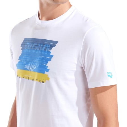 Water Print Erkek Beyaz Günlük Stil T-Shirt 011001100