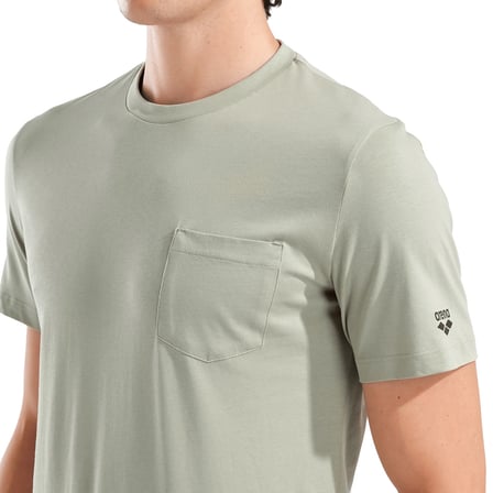 Pocket Back Print Erkek Yeşil Günlük Stil T-Shirt 011163660