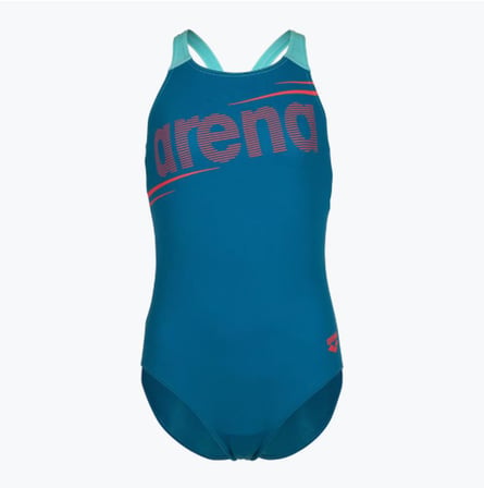 Arena G Bold Swimsuit V Back Mavi Kız Çocuk Yüzücü Mayosu 011755680
