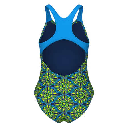 Floral Swimsuit Swim Pro Back Çocuk Yeşil Yüzücü Mayo 011788670