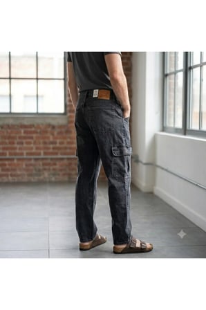 568™ Loose Straight Erkek Kargo Jean Pantolon-000LP00020 Siyah / 32/30