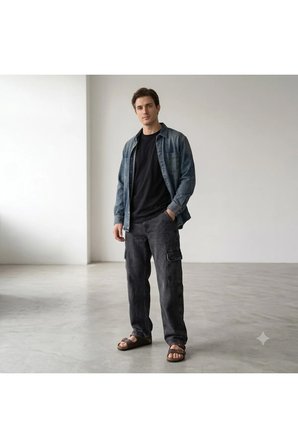 568™ Loose Straight Erkek Kargo Jean Pantolon-000LP00020 Siyah / 33/30