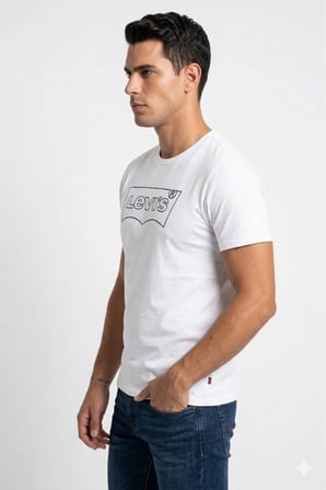 saf pamuk bisiklet yaka erkek tişört Beyaz / 2XL