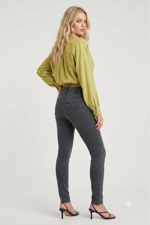 721 Yüksel Bel Skinny Fit dar paça ince esnek kumaş Kadın Jean Pantolon füme gri -0598 Gri / 25/30
