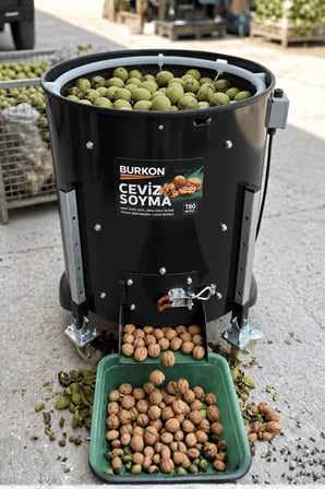 Burkon 190 Litre Rendeli Sabit Devirli Ceviz Soyma Makinesi