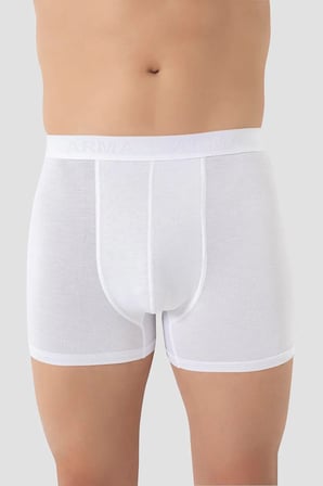 Premium Düz Çamaşır Konforlu Giyim Rahat İçlik Erkek Beyaz Bambu Boxer 3'lü Paket