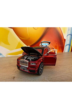 1:24 Çek Bırak Işıklı ve Sesli Model Metal Rolls Royce Diecast Model Araba 18Cm