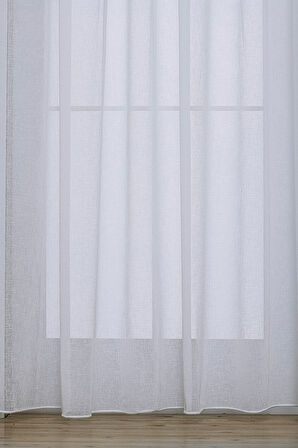 Gauze Fabric Design Folded KETEN PLUS BEYAZ TÜL PERDE 225 x 260