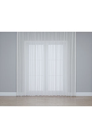Gauze Fabric Design Folded KETEN PLUS EKRU TÜL PERDE 300 x 250