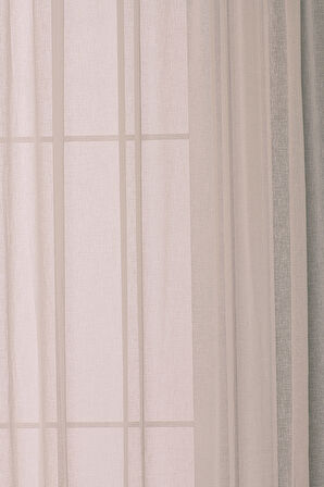 Gauze Fabric Design Folded KETEN PLUS BEJ TÜL PERDE 100 x 250