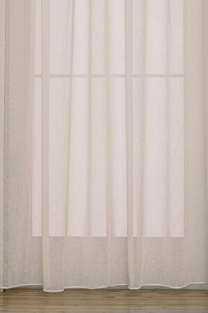 Gauze Fabric Design FOLDED KETEN PLUS BEJ YÜKSEK KALİTELİ EKSTRAFORLU TÜL PERDE 125 x 270