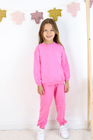 Kız Çocuk İki İplik Basic Eşofman Takımı