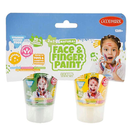 Nessiworld 2in1 Doğal Yüz ve Parmak Boyası 2’li