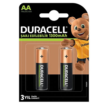 Nessiworld Duracell Şarj Edilebilir Pil 2'Li AA 1300 mAh