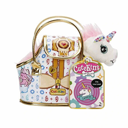 Nessiworld  10873 Cutekins Taşıma Çantalı Peluş Unicorn Lou Lou -Sunman