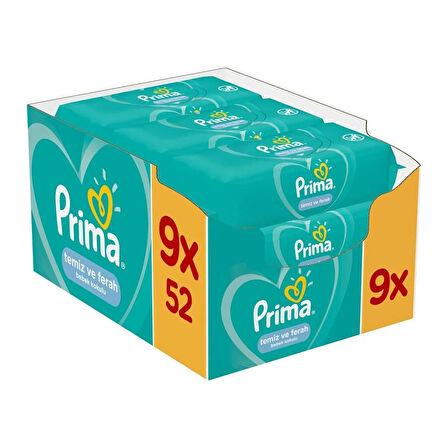 Nessiworld Prima Temiz ve Ferah Islak Havlu Mendil 9'Lu 468 Yaprak