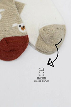 Nessiworld Bistyle Love Dog Penye Soket Çorap 2'Li BS10118 Bej