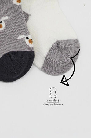 Nessiworld Bistyle Love Dog Penye Soket Çorap 2'Li BS10118 Gri