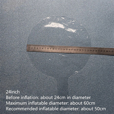 Nessiworld  Rose Gold Renk Simli Yuvarlak Şeffaf Balon 24 İnç