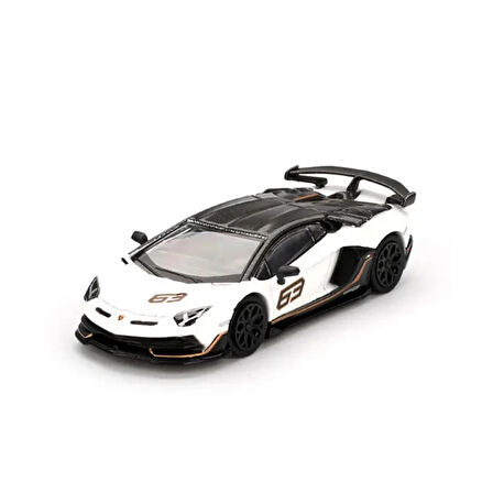 Nessiworld Mini GT 1/64 Lamborghini Aventador SVJ 63 Bianco Asopo