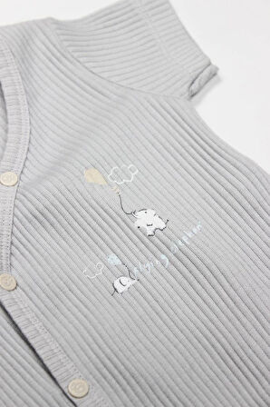 Nessiworld Bistyle Flying Elephant 2'li Yarım Kol Badi 17117 Ekru Gri