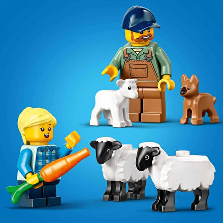 Nessiworld  City Römorklu Kırmızı Çiftlik Traktörü ve Koyun 60461