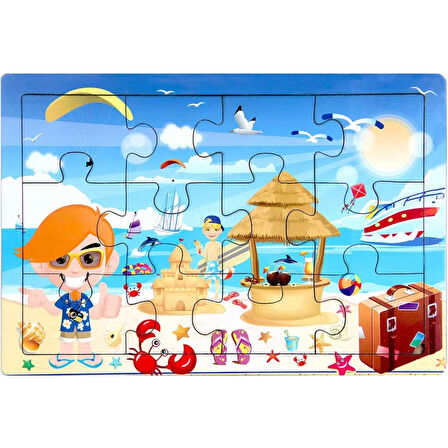 Nessiworld Ahşap Eğitici Puzzle 12 Parça